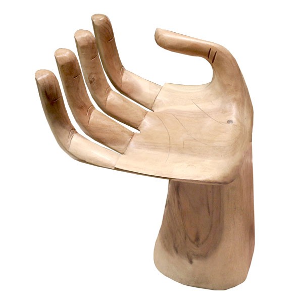 Wooden Hand Chair Large Natural Finish - Click Image to Close
